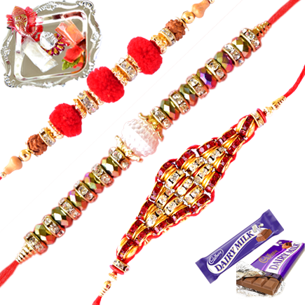 Combo Of Diamonds Rakhis (3 Rakhi Combo)