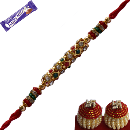 Colourfull Beads With Daimond Rakhi
