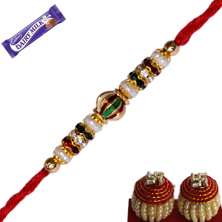 Colourfull Beads And Daimond Rakhi