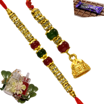 Gold Plated Elegnat Couple Rakhi