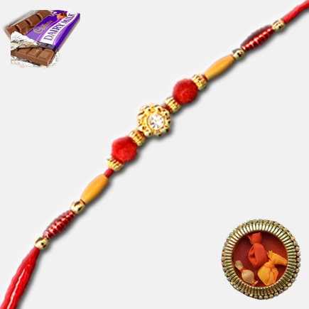 Beautiful Beads Rakhi With American Diamond