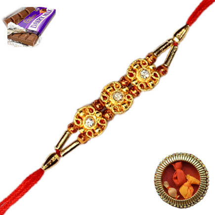 Elegant Beads Rakhi With American Diamond