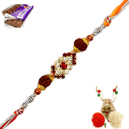 Exclusive American Diamond Beaded Designer Rakhi