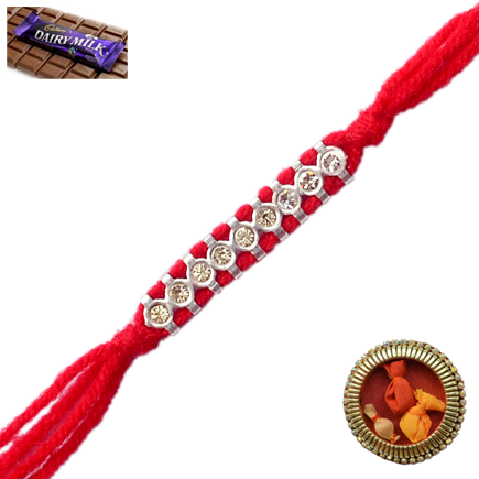 Elegant Rakhi Made From Imitation Stones