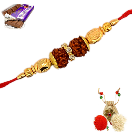 Gold Rudraksha Rakhi