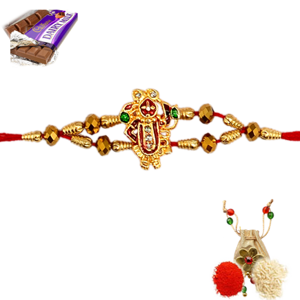 Shree Nathji Rakhdi Made Of American Diamond And Beads