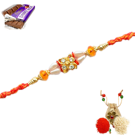 Designer Trendy Rakhi Made Of Imitation Stones And Beads