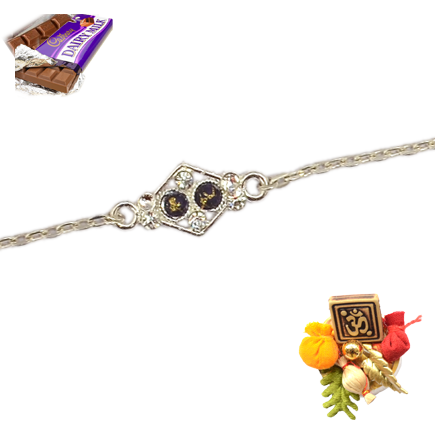 Silver Colored Designer Rakhi