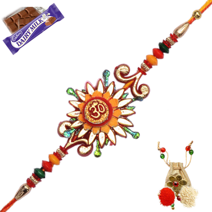 Traditional Om Zardosi Rakhi With Beautiful Design