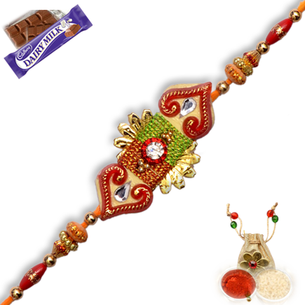 Elegant Zardosi Rakhi With Delicate Handwork