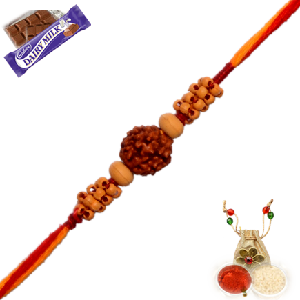 Sober Rudraksha Sandalwood Rakhi