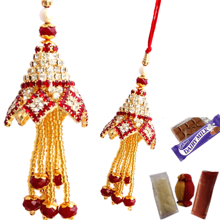 Designer Diamond Lumba Rakhi