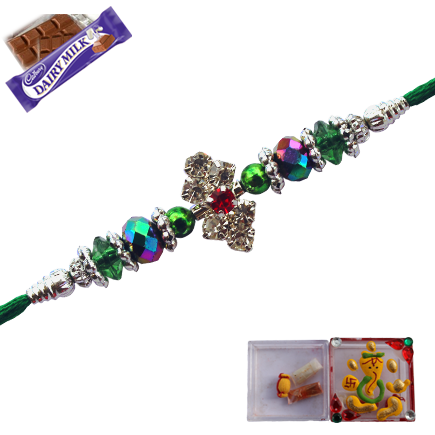 Multicolor Silver Rakhi