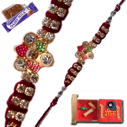 Trendy Rakhi With Diamond and Minakari Work