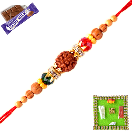 Rudraksh Rakhi - Rakhdi With Beads