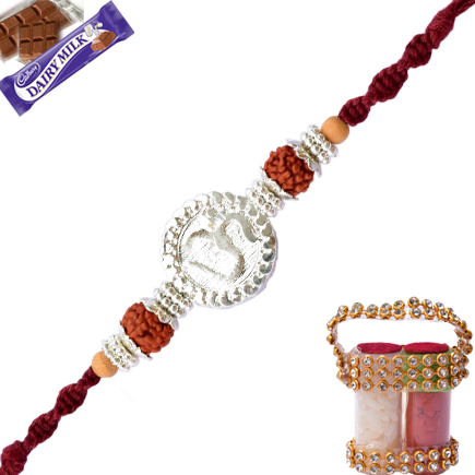 OM SILVER RAKHI .