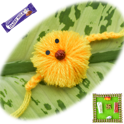 Kids smiley Rakhi - Yellow