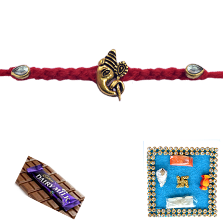 Ganesha Simple Rakhi With Nice Thread