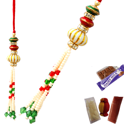 Colorful Charm of Beads  Lumba Rakhi