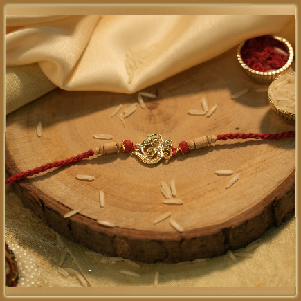 Auspicious Golden Aum Rakhi