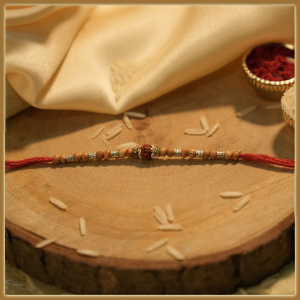 Royal Rudraksh Rakhi With Beads