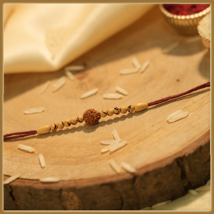 Classy Rudraksha Rakhi With Beads