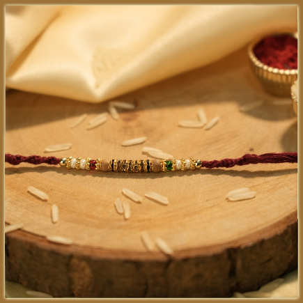 Beautiful Pearl Bead Rakhi Thread With Trendy Looks
