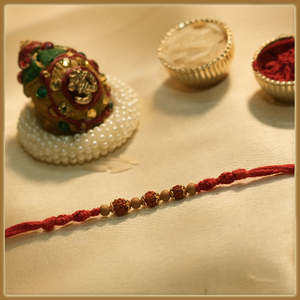 Beautiful Rudraksh Tulsi Beads Rakhi
