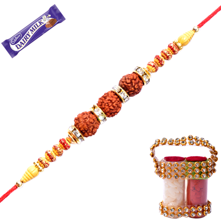 RUDRAKSH RAKHI WITH MIX COMBINATION