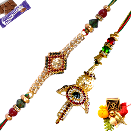 BEAUTIFUL BHAIYA BHABHI RAKHI SET.