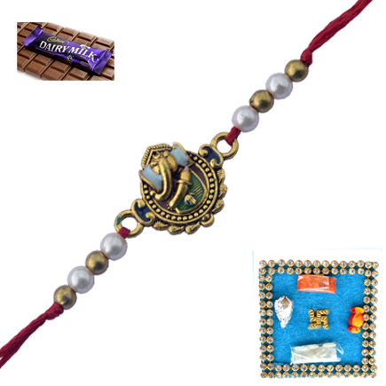 Ganesha Designer Rakhi With Nice Work